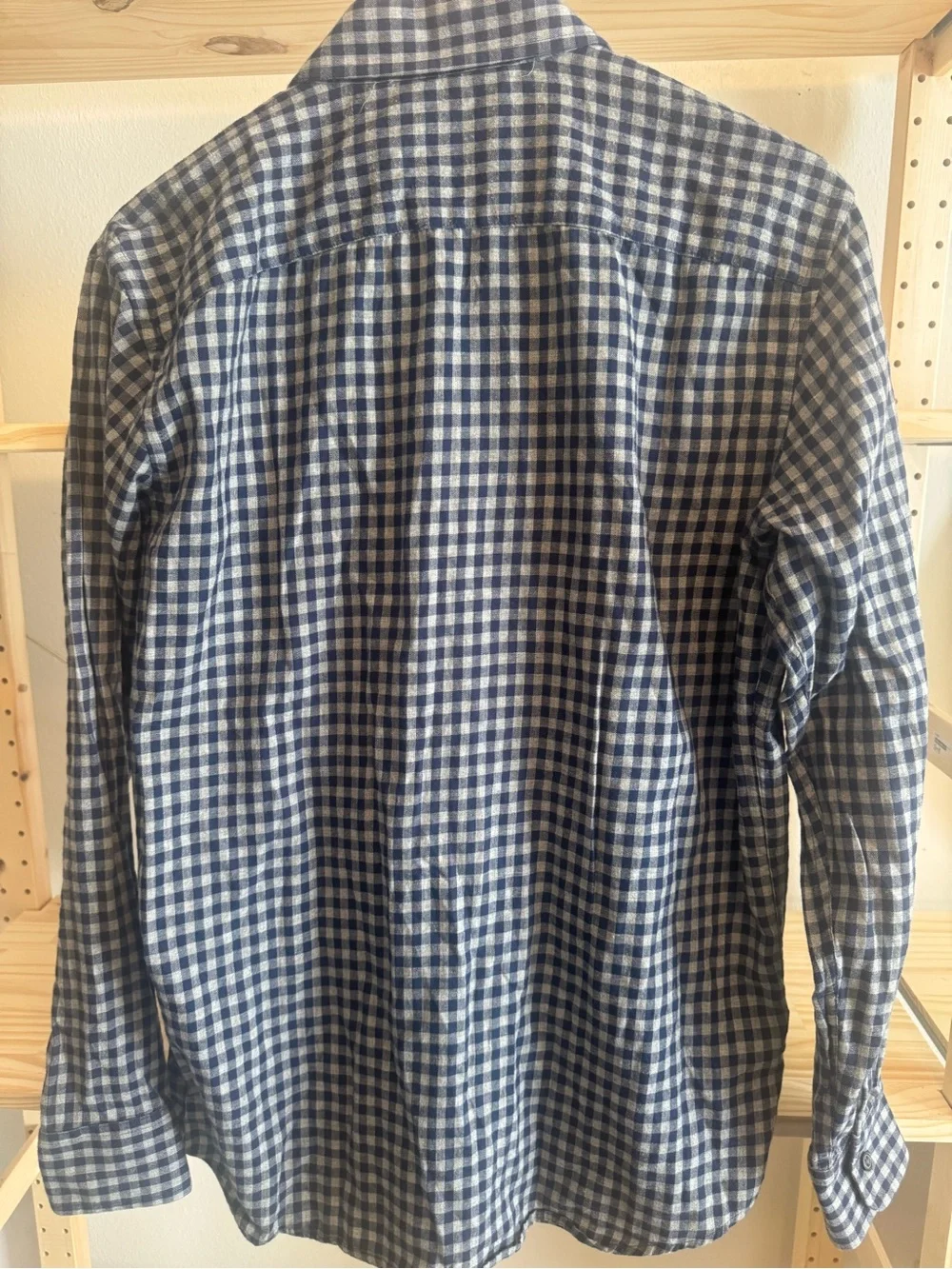 Banana Republic Navy and White Gingham Button-Down Shirt